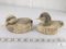 Pair of Artek Faux Scrimshaw Decorative Duck Lidded Trinket Boxes