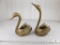 Lot of Two Brass Swan Decorative Planters