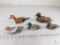 Lot of Five Wood Carved Duck Decorations