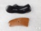Lot of Two Small Frame Revolver Grips - One Super Rosewood, One Black Plastic
