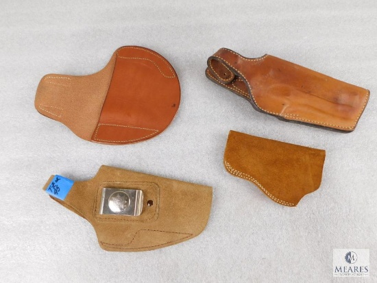 Lot of Four Assorted Leather Gun Holsters