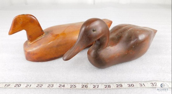 Lot of Two Vintage Wooden Duck Decoys