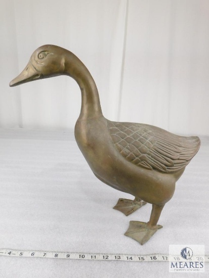 Large Brass Decorative Duck 17" Tall