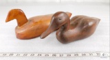 Lot of Two Vintage Wooden Duck Decoys