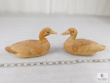 Pair of Two Straw Like Material Decorative Duck Figurines
