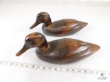 Pair of Two Wood Carved Duck Decoys