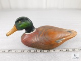 Vintage Wood Carved and Painted Duck Decoy Signed by Donna Kerr