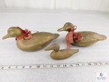 Lot of Three Brass Decorative Ducks