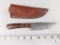 Fixed Damascus Blade Knife with Leather Sheath Eight Inches