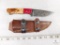Beautiful Handle Fixed Blade Damascus Steel Blade Knife with Leather Sheath
