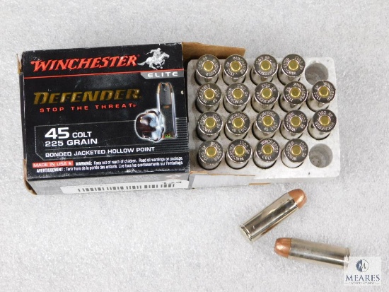 20 Rounds Winchester 45 Colt 225 Grain Bonded Jacketed Hollow Point