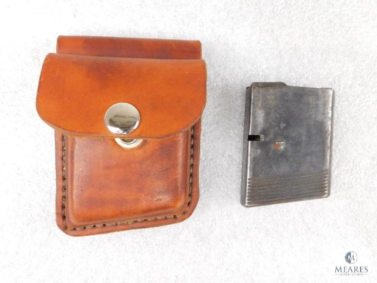 .351 Caliber Five Round Magazine with Leather Belt Case