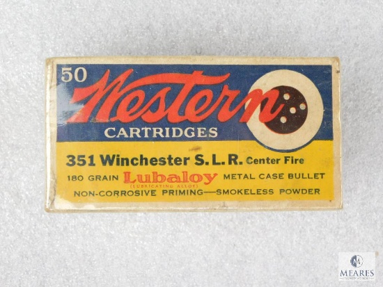 50 Rounds Western Brand 351 Winchester S.L.R. 180 Grain Metal Case