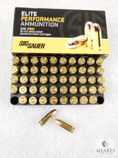 50 Rounds Sig Sauer Elite 9mm Luger 115 Grain FMJ