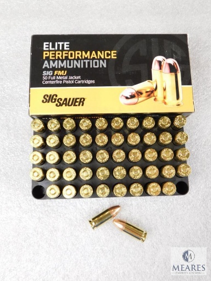 50 Rounds Sig Sauer 9mm Luger 115 Grain FMJ