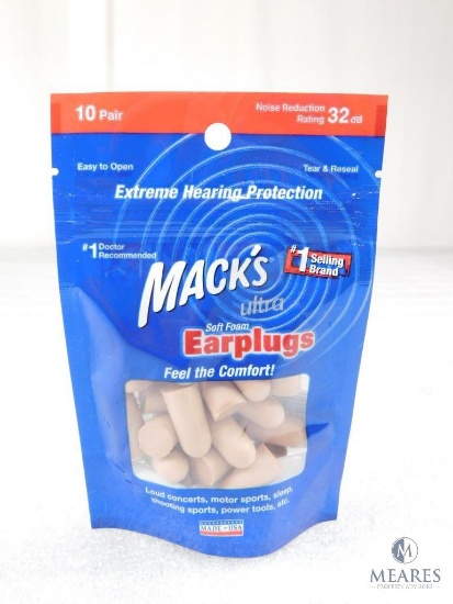 Ten Pair Mack's Ear Plugs