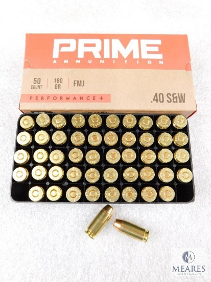 50 Rounds PRIME Ammunition .40 S&W 180 Grain FMJ