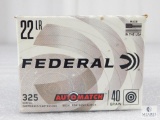 325 Rounds Federal 22LR 40 Grain