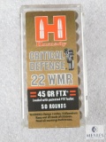 50 Rounds Hornady Critical Defense 22 WMR 45 Grain FTX