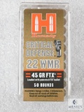 50 Rounds Hornady Critical Defense 22 WMR 45 Grain FTX