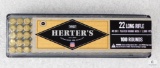 100 Rounds Herter's 22LR 40 Grain Plated Round Nose 1300 FPS