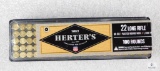 100 Rounds Herter's 22LR 40 Grain Plated Round Nose 1300 FPS