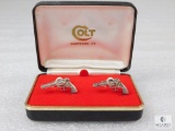 Vintage Colt Python Sterling Silver Cufflinks in Original Case