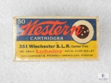 50 Rounds Western Brand 351 Winchester S.L.R. 180 Grain Metal Case