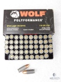 50 Rounds Wolf 9mm Luger 115 Grain FMJ