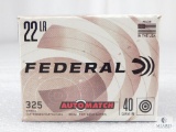 325 Rounds Federal 22LR 40 Grain