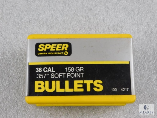 100 Count Speer .38 Caliber 158 Grain .357" Soft Point Bullets for Reloading