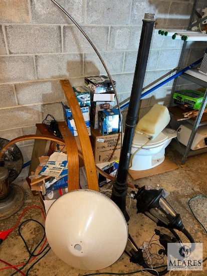 Large Lot of Lighting - Includes Post Lamp, Floor Lamp, Floodlights and More