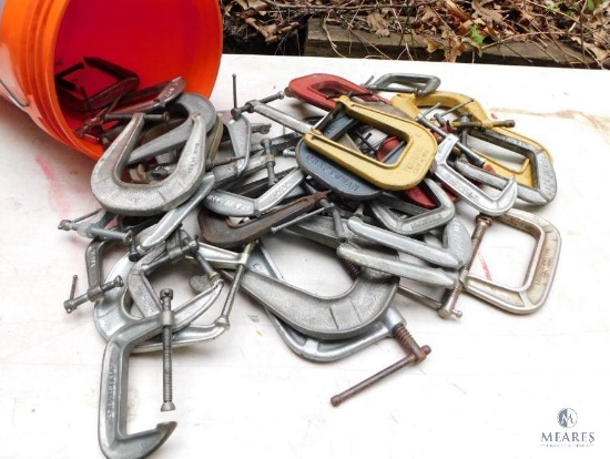 Large Lot of Assorted C-Clamps