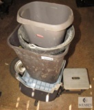 Bin Lot - Buckets, Trash Cans, Step Stool, Office Chair and Assorted Wheels