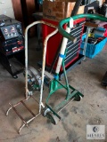 Greenlee Portable Pipe Bender and Handmade Hand Truck