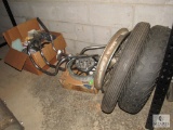 Lot of Assorted Motorcycle Parts and Wheels