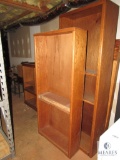 Wood Furniture Lot - Two Bookshelves and Entertainment Center