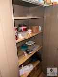 Two Door Metal Cabinet With Reloading Tools and Supplies