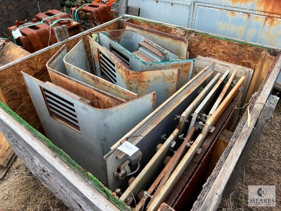 Wooden Storage Box of Locomotive Covers, Panels and Diamondplate Pieces