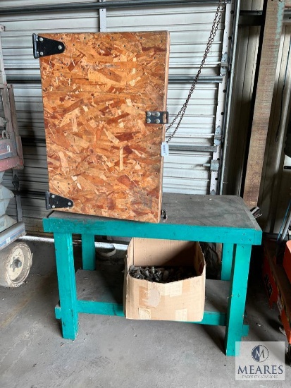 Wooden Work Table with Air Hose Fittings