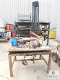 Metal Work Table with Hardware and Contents