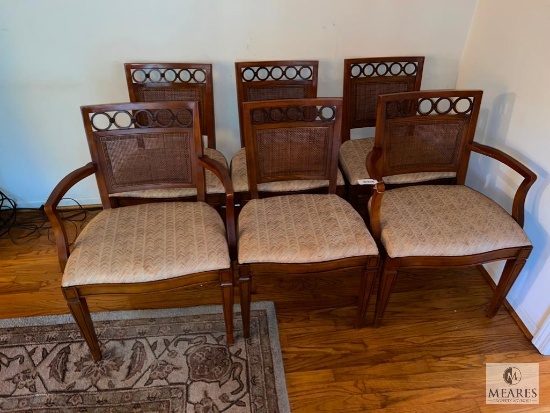 Group of Six Dining Chairs (Two are Captain's Chairs)