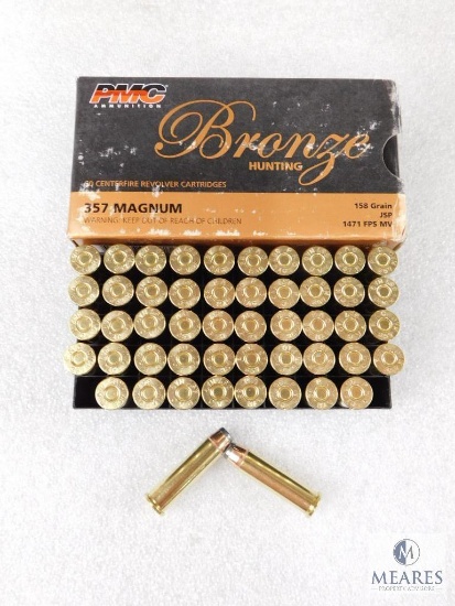 PMC 50 Rounds 357 Magnum Ammo 158 Grain Jacketed Soft Point