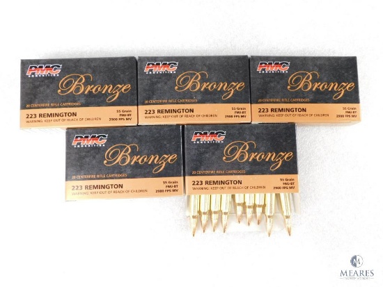 PMC 100 Rounds 223 Remington Ammo 55 Grain FMJ