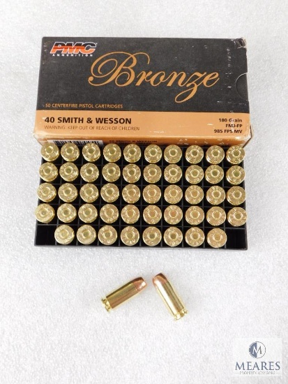 PMC 50 Rounds 40 S&W Ammo 180 Grain FMJ