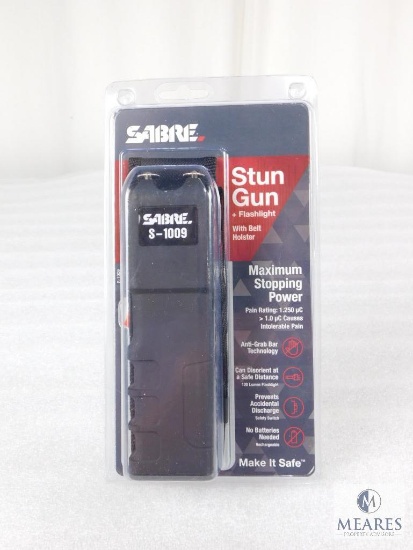 New Sabre Defense Stun Gun with Built in Light and Anti Grab