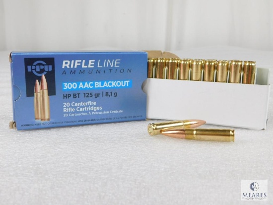 Prvi Partizan 20 Rounds 300 Blackout Ammo 125 Grain Hollow Point Boat Tail