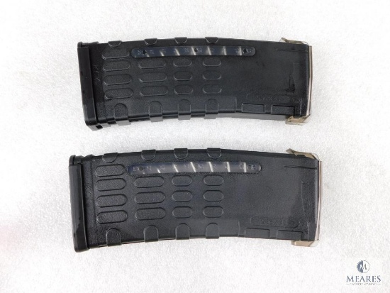 Two New 30 Round AR15 5.56, 223 Rifle Magazines with Clear View Window to see Round Count