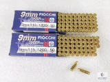 100 Rounds Fiocchi 9mm Luger 115 Grain FMJ 1200 FPS Ammo