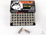 50 Rounds Wolf 9mm Luger 115 Grain FMJ Steel Case Ammo